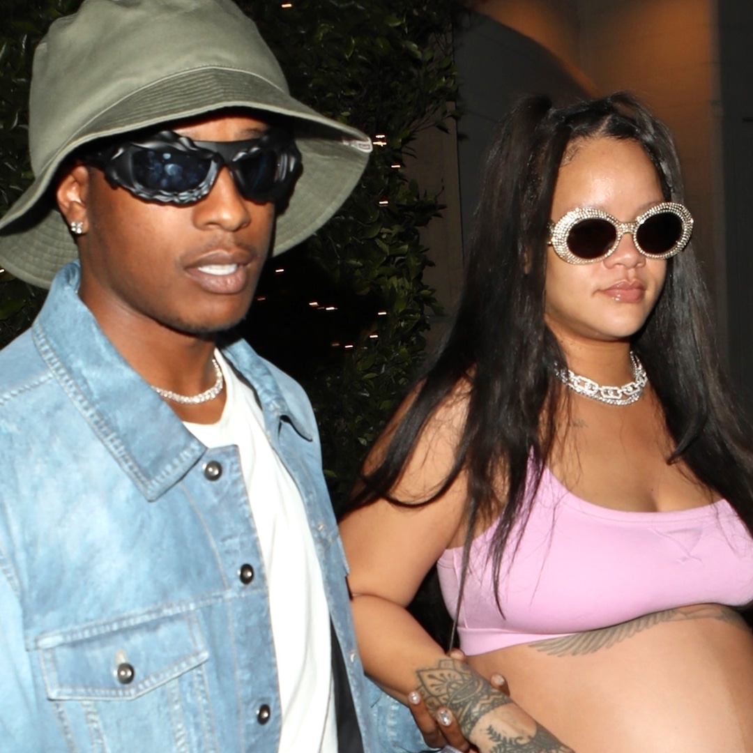 Rihanna Bare Baby Bump in Barbiecore Style on Date With A$AP Rocky